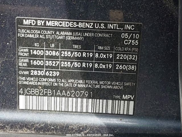 2010 MERCEDES-BENZ ML 350 BLUETEC 4JGBB2FB1AA620791 Photo 8