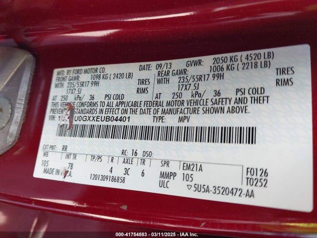 Ford ESCAPE SE 2014 1FMCU0GXXEUB04401 Image 9