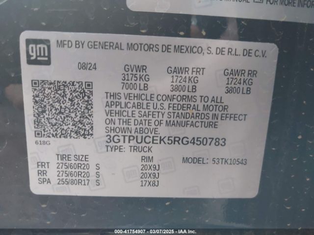 3GTPUCEK5RG450783 GMC Sierra 1500 4wd  Short Box Elevation With 3sb