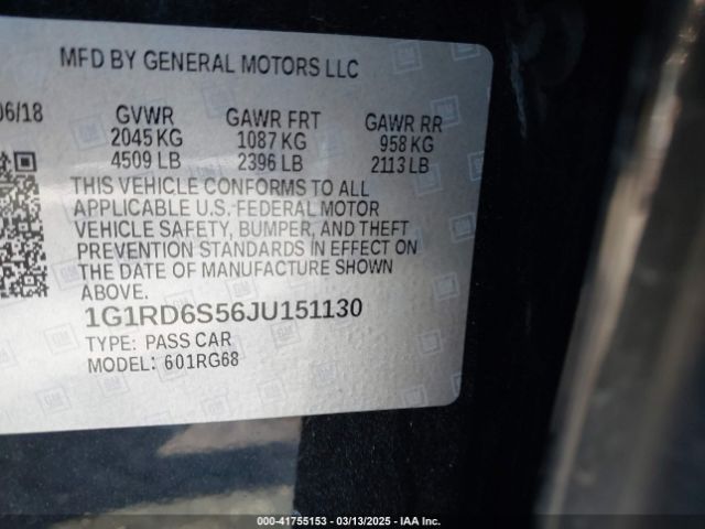 1G1RD6S56JU151130 Chevrolet Volt Premier