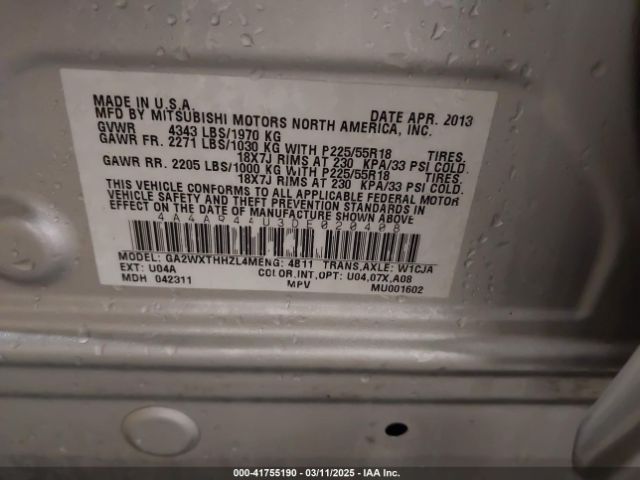 2013 MITSUBISHI OUTLANDER SPORT 4A4AR4AU3DE020408 Photo 8