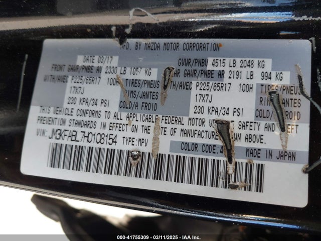 JM3KFABL7H0108154 Mazda CX-5 SPORT