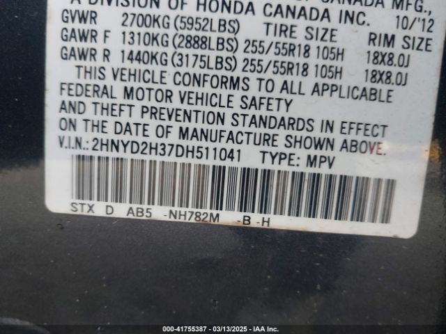 2013 ACURA MDX 2HNYD2H37DH511041 Photo 8