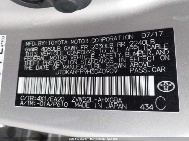 JTDKARFP9H3040909 Toyota Prius Prime Advanced