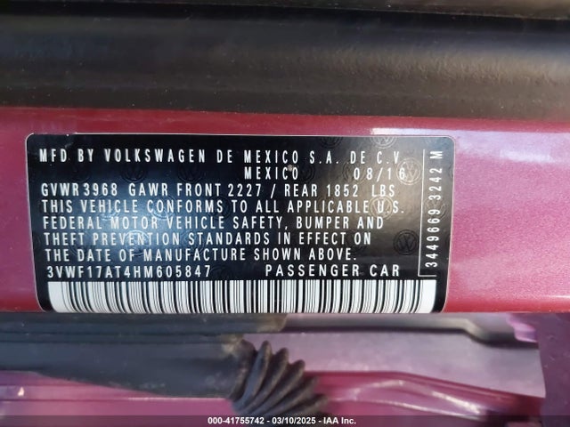 3VWF17AT4HM605847 Volkswagen Beetle #pinkbeetle/1.8t Classic/1.8t S