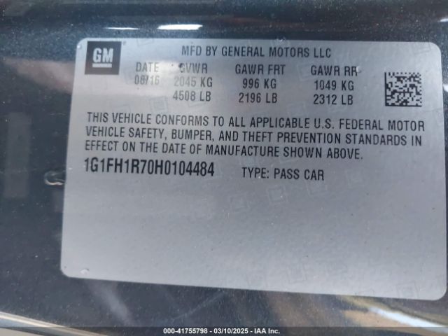 1G1FH1R70H0104484 Chevrolet CAMARO 2SS