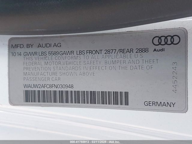 2015 AUDI S7 WAUW2AFC8FN030948 Photo 8