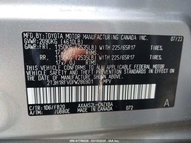 Toyota RAV4 LE 2023 2T3H1RFV0PW286901 Image 9