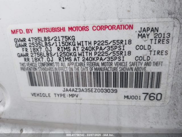 2014 MITSUBISHI OUTLANDER JA4AZ3A35EZ003039 Photo 8