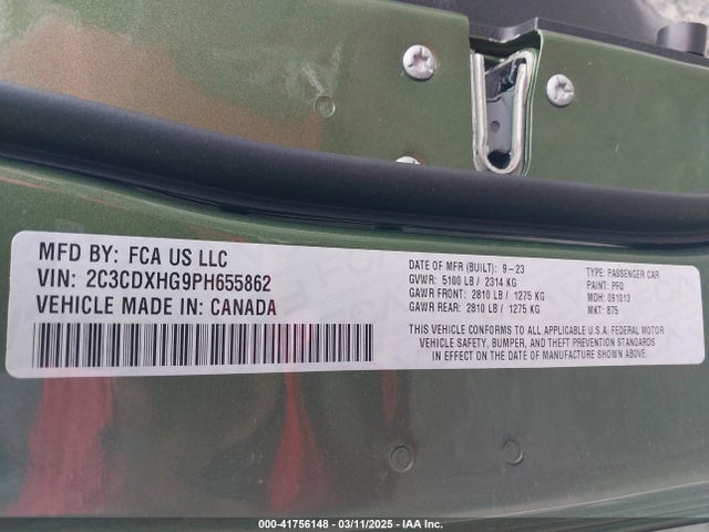 2C3CDXHG9PH655862 Dodge 2023