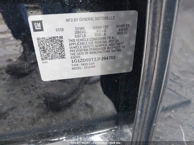 1G1ZD5ST2JF264702 Chevrolet MALIBU LT