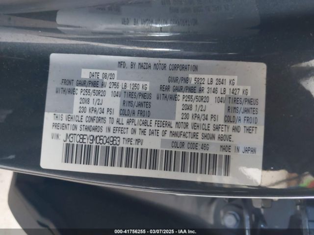 JM3TCBEY9M0504963 Mazda Cx-9 Signature