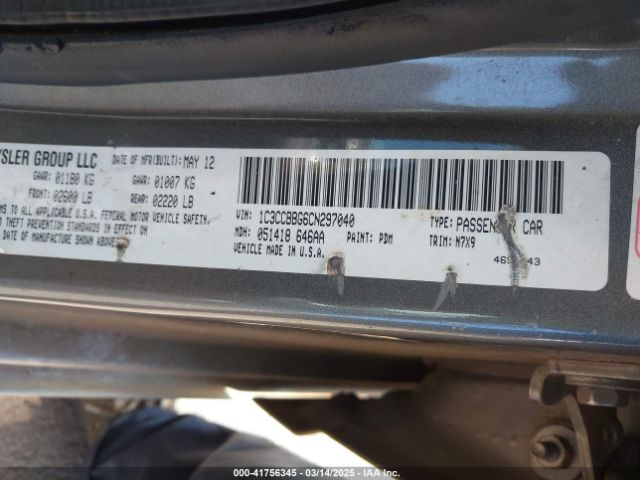 2012 CHRYSLER 200 1C3CCBBG6CN297040 Photo 8