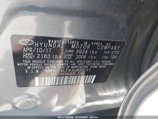 Hyundai ELANTRA SE 2018 KMHD74LF4JU453211 Image 9