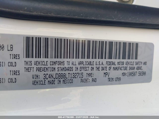 3C4NJDBB8LT132715 Jeep Compass Latitude 4x4