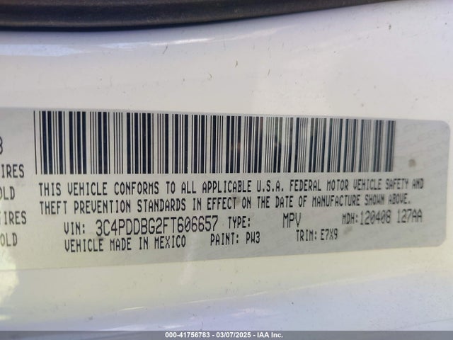 Dodge Journey Sxt 2015 3C4PDDBG2FT606657 Image 9