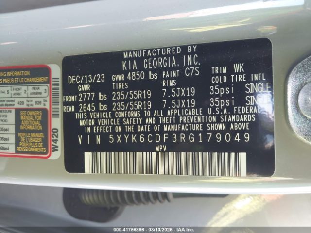 5XYK6CDF3RG179049 KIA Sportage X-line