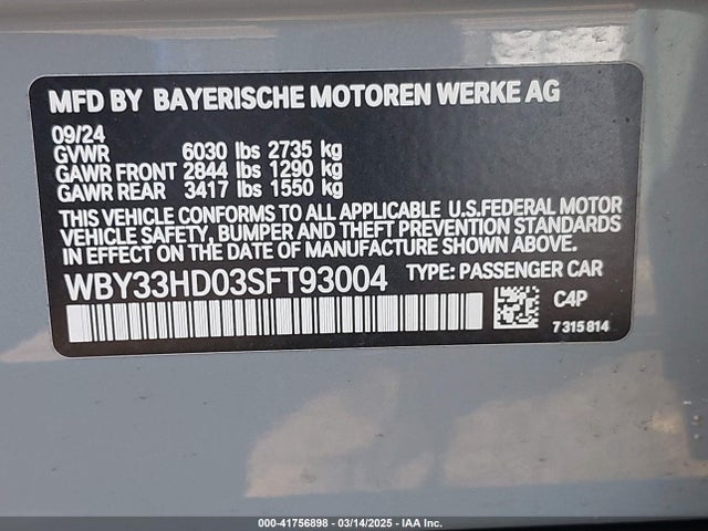 WBY33HD03SFT93004 BMW I4