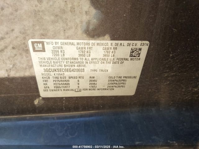 3GCUKSEC6EG420603 Chevrolet Silverado 1500 2lz