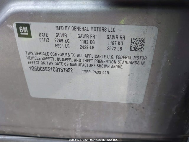 2012 CADILLAC CTS 1G6DC5E51C0137952 Photo 8