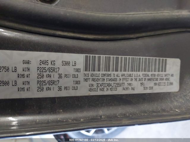 3C4PDCAB4JT295077 Dodge JOURNEY SE