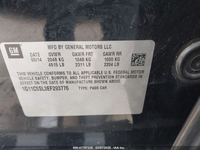1G11C5SL3EF293776 Chevrolet MALIBU 1LT