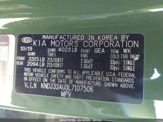 KNDJ33AU3L7107506 KIA SOUL EX