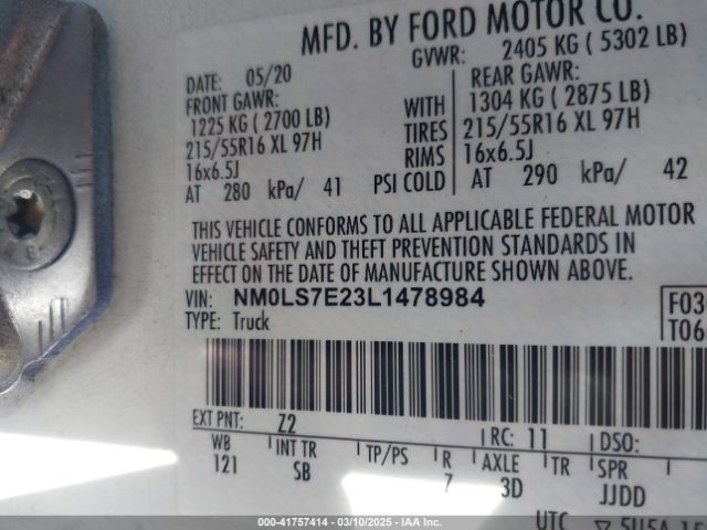 NM0LS7E23L1478984 Ford Transit Connect Xl Cargo Van