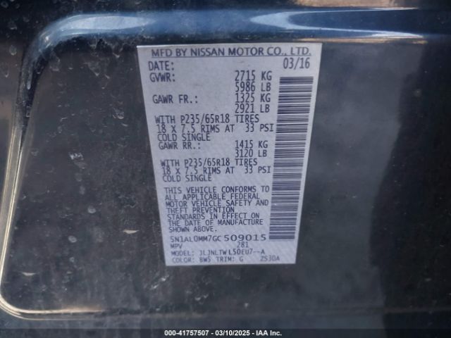 5N1AL0MM7GC509015 Infiniti QX60