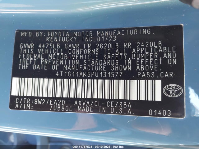 4T1G11AK6PU131577 Toyota CAMRY SE