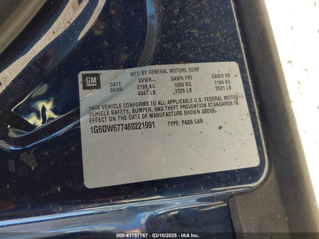 2006 CADILLAC STS 1G6DW677460221991 Photo 8