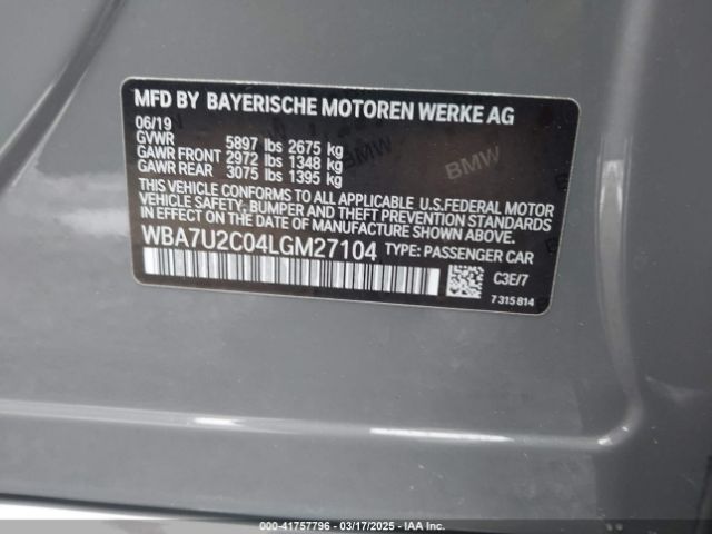 WBA7U2C04LGM27104 BMW 750i Xdrive