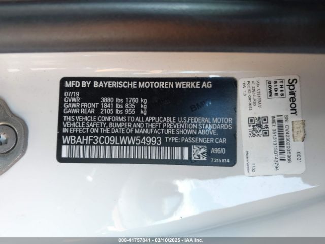 WBAHF3C09LWW54993 BMW Z4 Sdrive30i