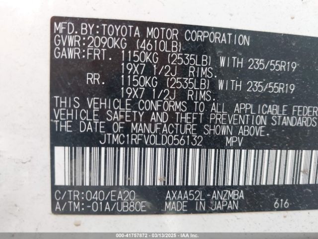 JTMC1RFV0LD056132 Toyota Rav4 Xle Premium