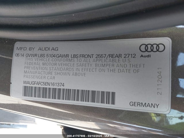 2014 AUDI A6 WAUGFAFC5EN161374 Photo 8