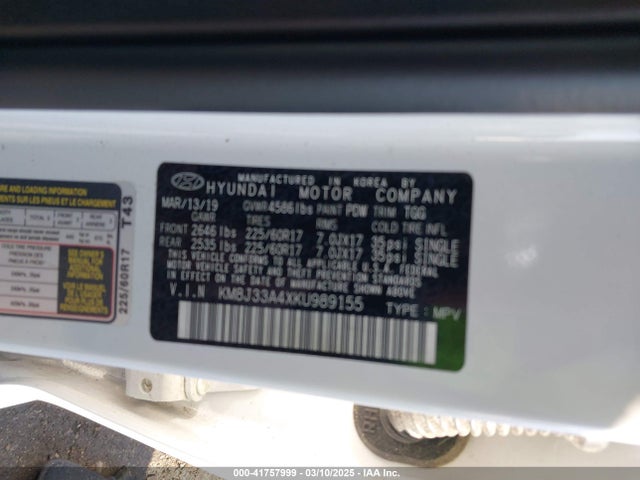 KM8J33A4XKU989155 Hyundai Tucson Value