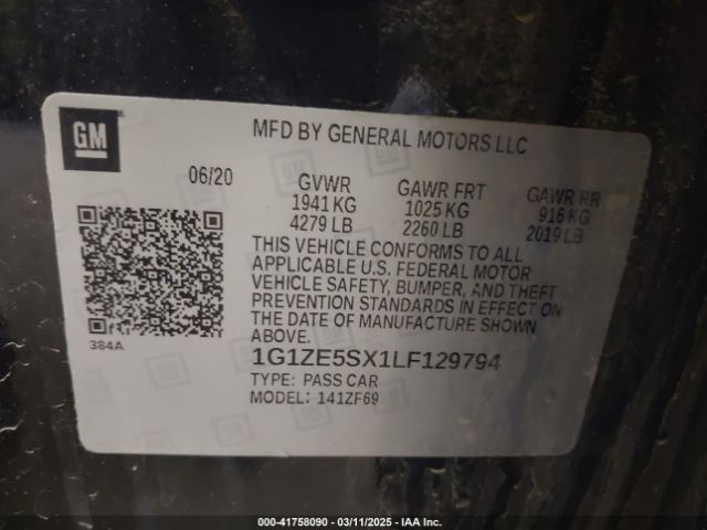 1G1ZE5SX1LF129794 Chevrolet Malibu Fwd Premier