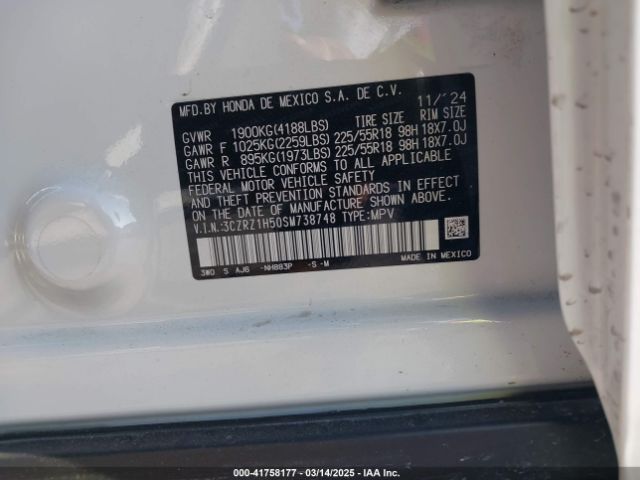 3CZRZ1H50SM738748 Honda Hr-v 2wd Sport