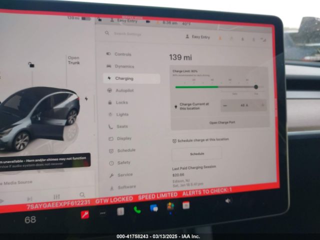 7SAYGAEEXPF612231 Tesla Model Y Awd/long Range Dual Motor All-wheel Drive