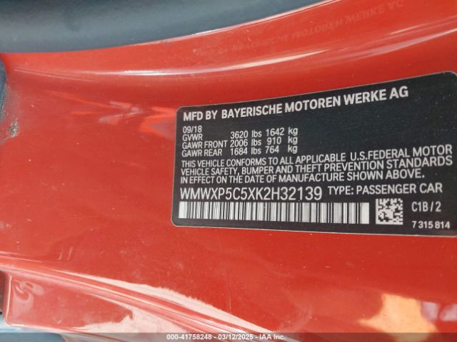 WMWXP5C5XK2H32139 Mini Hardtop Cooper