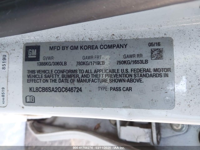 Chevrolet Spark Ls Cvt 2016 KL8CB6SA2GC646724 Image 9
