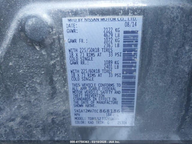 Nissan Rogue Sl 2014 5N1AT2MV7EC868186 Image 9
