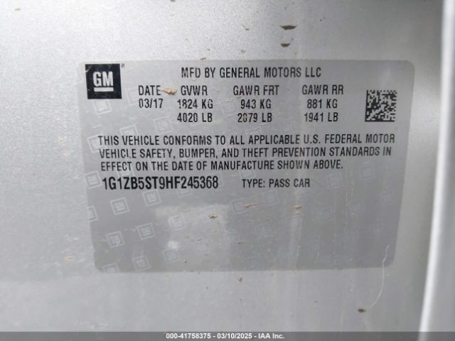 1G1ZB5ST9HF245368 Chevrolet MALIBU LS