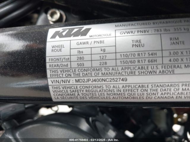 2022 KTM 390 MD2JPJ400NC252749 Photo 9