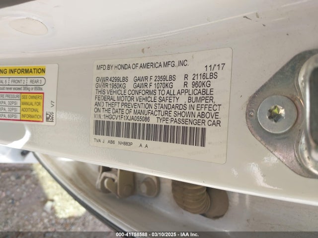 1HGCV1F1XJA055086 Honda ACCORD LX