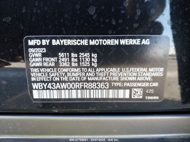 WBY43AW00RFR88363 BMW I4 Edrive35