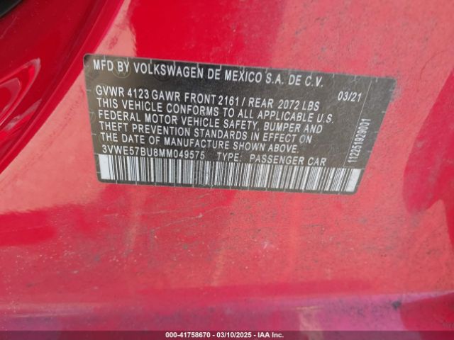 3VWE57BU8MM049575 Volkswagen Jetta 1.4t Sel
