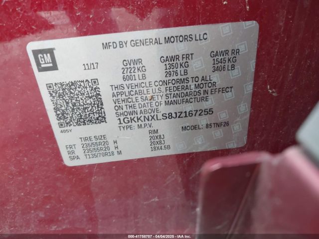 1GKKNXLS8JZ167255 GMC Acadia Denali