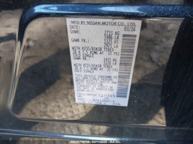 5N1AL0MM3GC510355 Infiniti QX60
