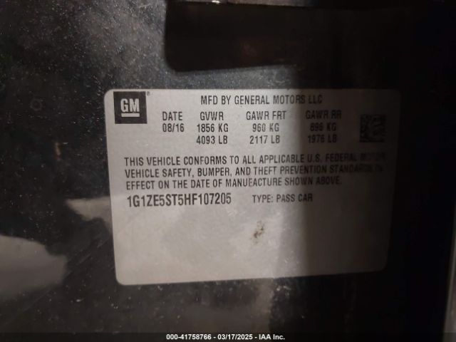 1G1ZE5ST5HF107205 Chevrolet lfv - di: direct injection, vvt: variable valve timing, gen 1